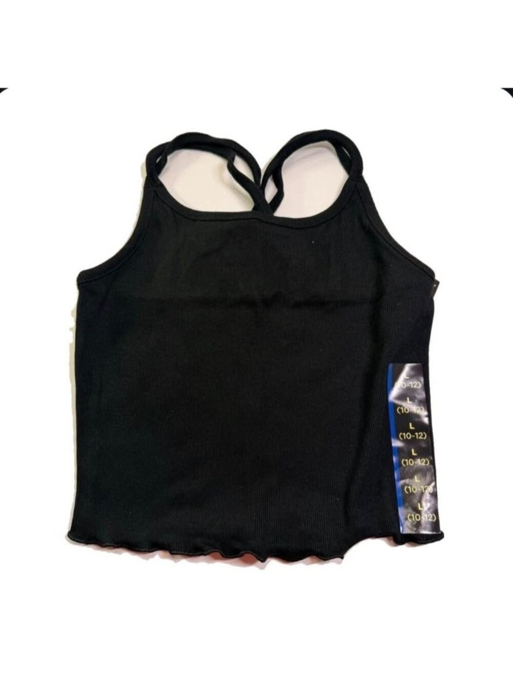 Art Class Girls Black Ribbed Cami Bralette Top Youth Large 10‑12 • New